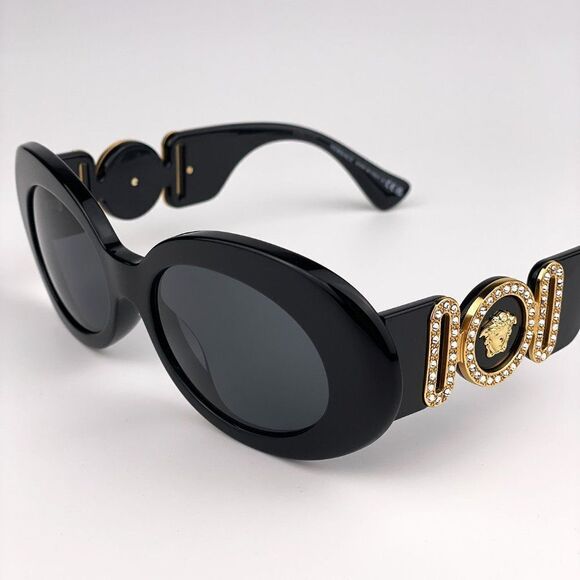 NEW Versace VE4426BU GB1/87 MAXI MEDUSA BIGGIE Black Dark Gray Oval Women - Picture 1 of 12